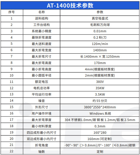 AT-1400技术参数